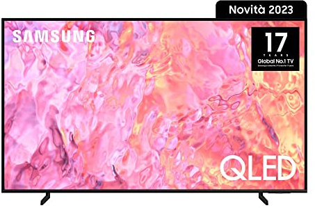 Samsung TV QE43Q60CAUXZT QLED 4K, Smart TV 43 Processore Quantum 4K Lite, 100% volume colore con Quantum Dot, OTS Lite, Integrato con Bixby e Alexa compatibile con Google Assistant, Black 2023