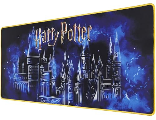 SUBSONIC – XXL-Mauspad Harry Potter – Schreibtischunterlage 90 x 40 cm – Mauspad mit Glatter, für Maussensoren Optimierter Oberfläche, Rutschfester Unterseite und Vernähten Kanten – Schloss