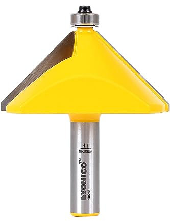 YONICO 13923 Fasenfräser-Bits, Kantenformung, 45 Grad, 1/2-Zoll-Schaft