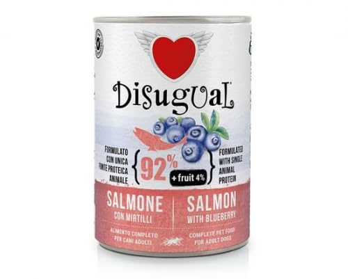 Avskräckande hälsosam våt fruktmat för hundar 6 burkar x 400 Gr (salmon med blåbär)
