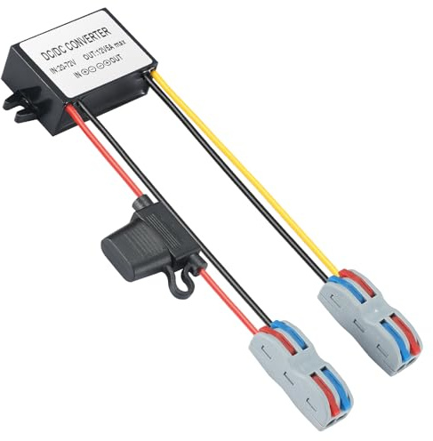 Mzhou IP67 Waterproof DC-DC Converter 17-72V to 12V 5A 60W - Voltage Regulator for Trucks, Tractors, Solar Systems (Dust/Shock Proof)