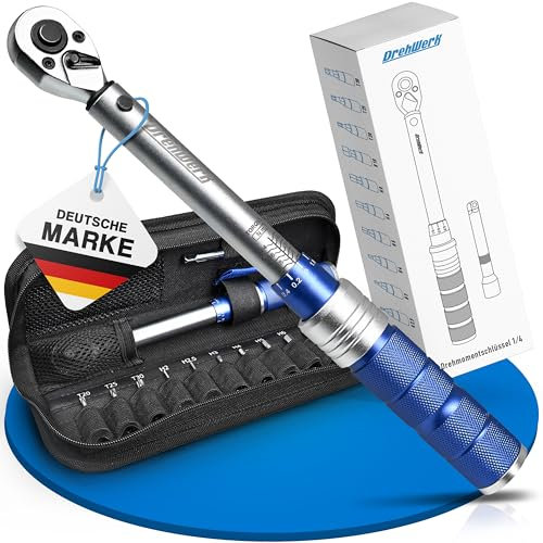 Generisch Drehmomentschlüssel Fahrrad 1/4 2-26 Nm – Für Rennrad Drehmomentschlüssel klein für Fahrrad & Motorrad inkl. 11 Bits und Textilbox