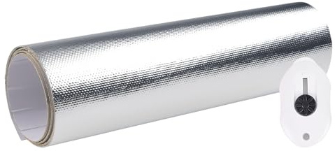 LongZYU Pannello Scudo Termico In Alluminio Pellicola Protettiva Termica Autoadesiva in Fibra di Vetro Pratico Foglio Paracalore Termo Isolante Adesivo per Tubo Scarico Auto Moto, 60 x 100 cm 800℃