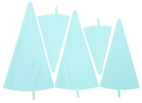 PAMINGONO Set 5 Sacchetti da Pasticceria in Silicone Riutilizzabili Sacchetti per Glassa Superficie Liscia Flessibili per Decorazione Torte Adatti per Uso Domestico e Professionale