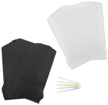 Healeved Carta da Trasferimento Carbonio A4 Nero per Disegno su Materiali Ceramici e Tessuti, Riutilizzabile con Linee ad Alta Definizione, per Hobby Creativi e Artigianato Fai-da-Te