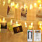 Mitening 40 LEDs Foto Clip, 8 Modalità Luci per Foto luci della stringa Batteria/USB Alimentato Polaroid Mollette Lucine LED Decorative per Camere Natale,Matrimonio,festa di compleanno Bianco Caldo