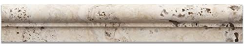 Philadelphia Travertine HONED OG-1 (Single-Step Chair Rail Trim) Molding Trim Liner Tile -5 pcs.
