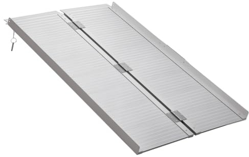 HOMCOM 4ft Folding Aluminum Wheelchair Ramp for Scooter Mobility Assist | Portable, Suitcase Access Aid, Disabled