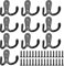 BOOHO 10 Pièces Crochets Vintage, Crochet Mural Patère Manteau Crochet col de Cygne Crochet Mural Double Rétro Crochet Mural Crochet Patere avec 30 Vis pour Porte Salle de Bain Cuisine（Noir）