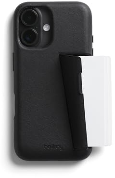 Bellroy Phone Case – 3 Card für iPhone 16 (Leder-iPhone-Hülle, Handy-Geldbörse) -Black