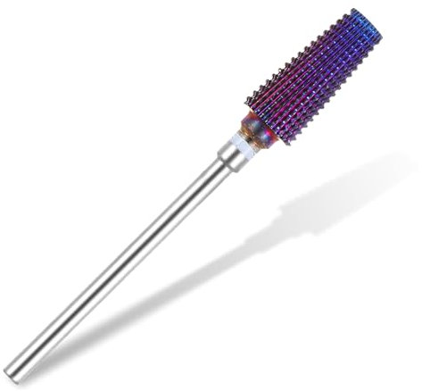 Oruola Punte professionali per fresa per unghie, 5 in 1 punte per fresa per unghie, punta per unghie in gel, carburo di tungsteno, metallo duro da 3/32 pollici, per manicure, pedicure, unghie, gel