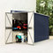 IKAYAA Cobertizo Exterior de Pared 118 x 288 x 178 cm Caseta de Jardín Metálica con 2 Puertas para Almacenamiento de Herramientas Antracita
