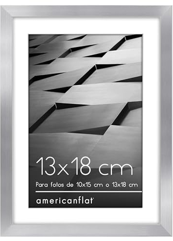 Americanflat 7x5 Photo Frame in Silver - Thin Border 6x4 or 7x5 Frame - Shatter-Resistant Glass, Easel for Wall & Tabletop Display