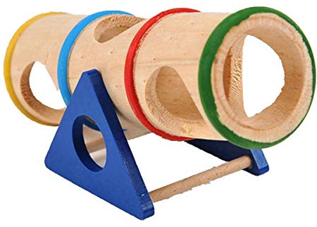 PetSupplies perro-específico Alegría conveniente pequeños juguetes for mascotas Hamster túnel de juguete de madera Balancín Cubo de la deformación del arco iris de inclinación Cilindro utiliza materia