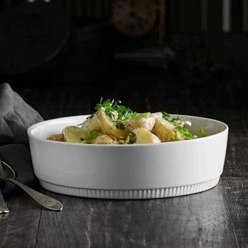 Pillivuyt France, Toulouse Gratin-Bäcker/Kasserolle, groß, rund, 22,9 cm Durchmesser, für Ofen/Mikrowelle/Gefrierschrank, 1,5 Quarts