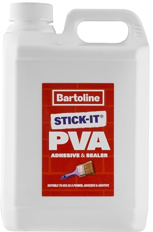 Bartoline Adhesivo y sellador de PVA de 2,5 l imprimación, adhesivo y sellador multiusos para hormigón, madera, azulejos, telas y más. Protección contra el polvo, unión y sellado.