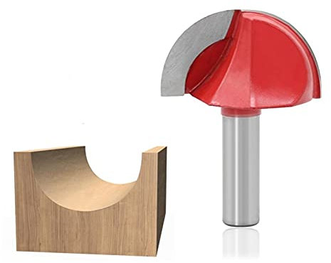 SYJY-SHOP 1PC Round Nose Cove Core Box Router Bit, 12mm Shank Round Groove Router Bit Cutter 1/4 Radius For Woodworking Cutting Tool (Cutting Edge Length : 12X40mm)