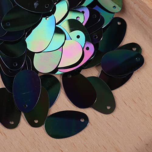 LIUXIN 12mm * 20mm Elliptische Form Pailletten mit Loch DIY Material Kostüm Prop Material Kleid Kleidung Tasche Schuhe Dekoration PVC 400PCS