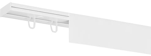 RENA Vorhangschiene 1-Läufig Gardinenschiene aus Kunststoff Vorhang-Deckenschiene mit Abdeckung und Überklipshaken Gardinenleiste Gardinenstange Gardinen Vorhänge für Deckenmontage Weiß 300cm