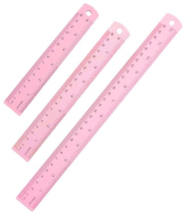 FDCGAS 3 Pcs Reglas,Regla Metalica, Regla de Acero Inoxidable 15cm 20cm 30cm Regla de Borde Derecho Cara Regla Metalica de Precisión, Oficina papelería,para Escuelas, Oficinas, Medir, Dibujo