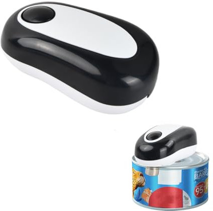 Apriscatole Elettrico, One-Touch Apribottiglie Elettrico, Bordo Liscio, Apri Barattoli Intelligente per Cucina e Ristorante, Adatto ad Anziani e Artritici