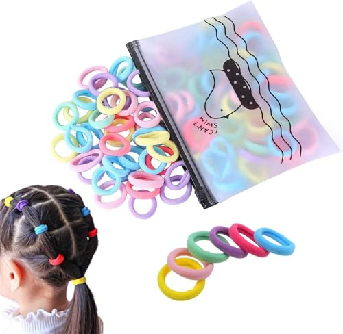 Baby Hair Ties for Toddlers and Little Girls, Super Soft Cotton, No Pull Seamless Hair Bands, Gentle Ponytail Rubber Bands for Sensitive Scalp, Kids Hair Accessories