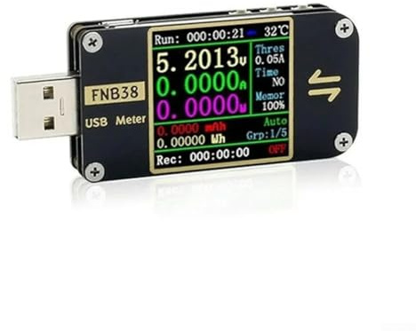 HEBEOT Medidor de corriente y voltaje Probador USB Múltiples puertos de entrada Soporte USB-A 100W Monitoreo de temperatura Transferencia de datos Protección contra cortocircuitos Dispositivos de