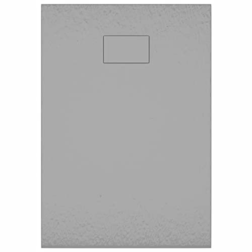 Tidyard Plato de Ducha Antideslizante Plato de Ducha Extraplano de Baño Textura Pizarra Resistente a Arañazos y Manchas No Se Deforma SMC Gris 100x70 cm