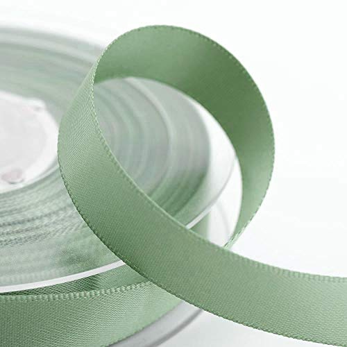 Italian Options Satin Ribbon, Fabric Ribbons for Gift Wrapping, Crafting, Balloons, Wedding Car, Presents, Cake, Christmas, Birthday, Gift Wrap Accessories, 25mm Wide x 25 Metre Roll, Sage Green