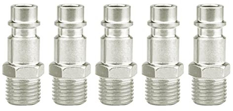 5 Pcs Male Thread Quick Release Connectors Air Line Coupler Connectors ​1/4 BSP Hose Fittings for Air Line