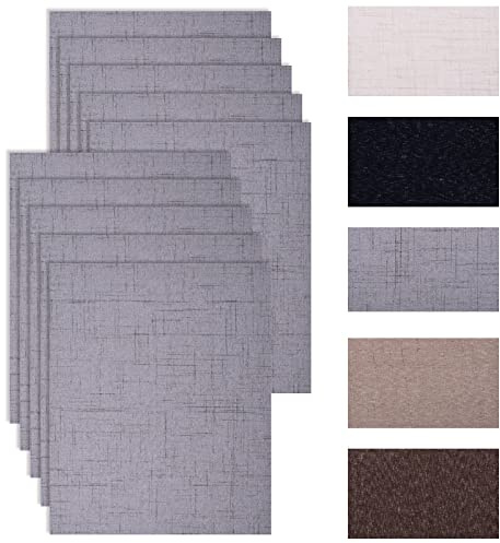 Glorlliant 10 Stück Reparaturflicken aus Feinem Leinen, Selbstklebend zur Reparatur von Stoffen mit Selbstklebender Rückseite zum Reparieren und Dekorieren von Möbeln, Sofa 20 cm x 25 cm (Grau)