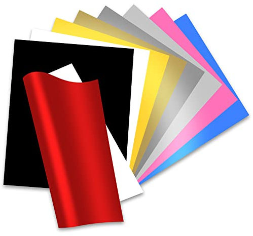 BOSADA Plotterfolie Textil 9 Stück Heat Transfer Vinyl 30.5x20cm Flexfolie für T-Shirt Kleidung, Logo, Hut, Stoff