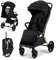 Kinderkraft LOOM Buggy bis 27 kg, Kinderwagen, vergrößerte Verdeck, Gepolsterte Räder, liegende Position, geringe Gewicht - 9kg geräumige Korb, kompakten Abmessungen, Schwarz