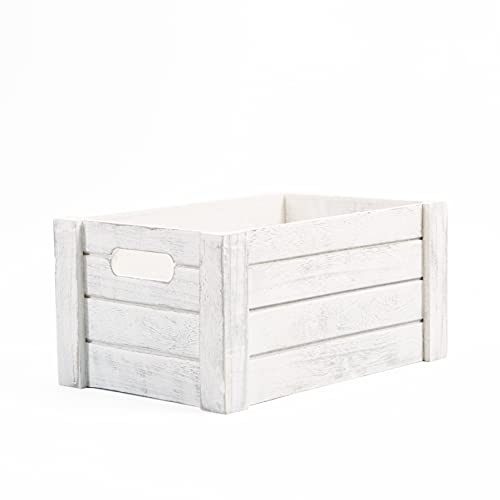 Wickerfield Wooden Crates with Cutout Handles Under Bed Storage Boxes Cube Christmas Eve Large Gift Box Dog Toy Hamper Baskets for Gifts Empty (Grey, Set (S+M+L))