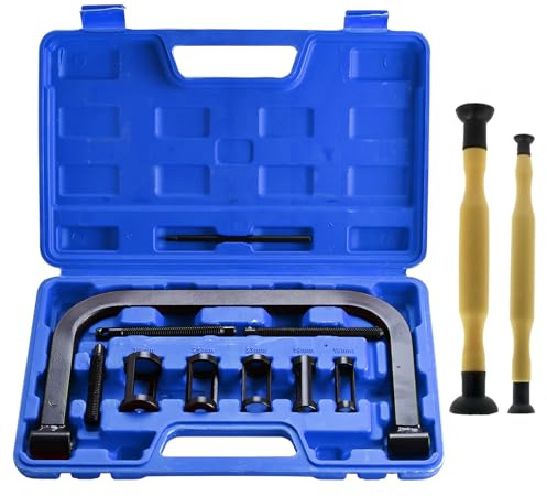 FreeTec 12 Pezzi Compressore Molle Valvole, 16-30mm Set Compressore Molle Valvole con Smerigliavalvole, Morsetto C Massiccio Attrezzo Compressore Molle della Valvola per Motore Auto Moto