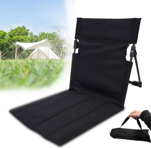 CEWROM Sillón de playa con respaldo, silla de suelo, cojín de asiento plegado, cojín para exteriores, portátil, silla de meditación, playa, cojín plegable, asiento de estadio, silla de playa, plegable