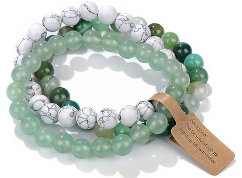 WEIZAIJY Crystal Beaded Bracelet for Women 3 Pack - Natural Stone Chakra Healing Bracelets for Anxiety & Stress Relief, Meditation Yoga Gifts