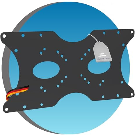 ADVANconnect Vesa Adattatore, piastra di adattamento universale da 50x50 a 400x200 mm, per monitor, TV, schermo, supporto, montaggio a parete, nero