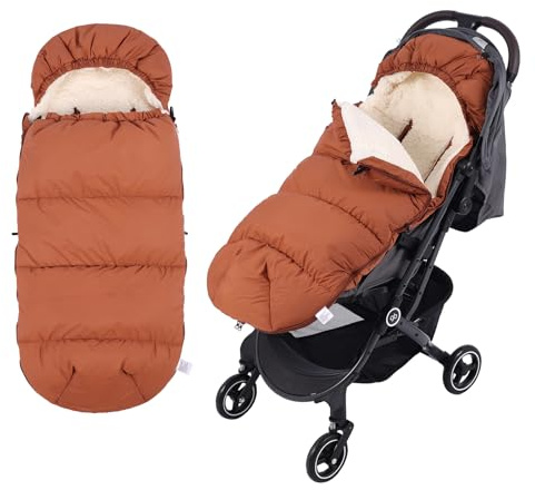 AUVSTAR Winter Stroller Footmuff, Waterproof Baby Sleeping Bag, Lambswool