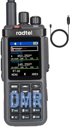 Radio DMR Radtel RT-6D de 500 000 contactos, walkie-Talkie de Doble Banda, Doble Ranura horaria, Radio bidireccional, Nivel 1 y 2, radioaficionado de Larga Distancia, 1024 Canales, Tipo C, Carga