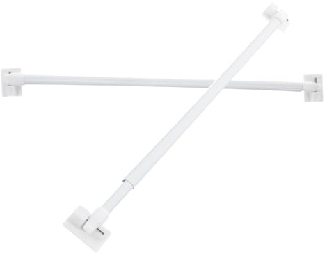 DEARMAMY 2 Piezas Barras de Cortina Adhesivas Extensibles de Plástico de Unidades Ajustables para Ventanas y Visillos Fáciles de Instalar y Desmontar