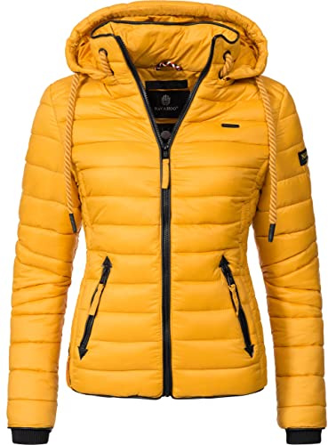 Navahoo Damen leichte Übergangsjacke Steppjacke mit Kapuze Lulana Gelb Gr. XS