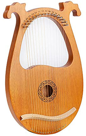 Harfe, Die Holz Leier 16 Saiten mit Stimmschlüssel für Anfänger Musikinstrument Tragbares Musikinstrument (Muster)