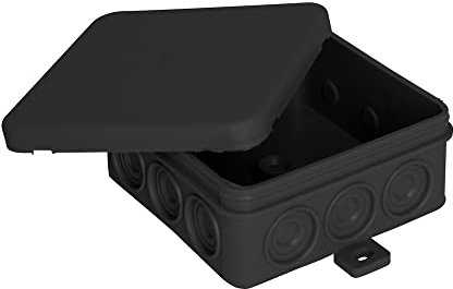 Kopp Feuchtraum Aufputz-Abzweigdose, 80x80x37mm, winddicht, IP54, schwarz, 347150002