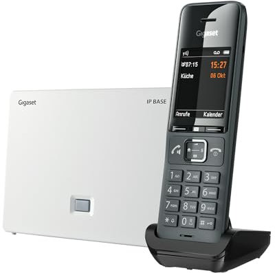Gigaset Comfort 520A IP Base - DECT-Basis-Station mit Telefon und Anrufbeantworter, bis zu 6 Mobilteile, VoIP, Zugriff auf Google & Office 365-Kontakte [Kompatibel in DE, IT, FR, NL, BE, Che, AUT]