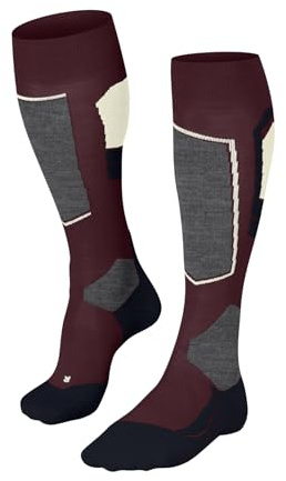 FALKE Calzini da sci da donna SK4, molto leggeri, con imbottitura anti-bolle e sottili, per sci, traspiranti, ad asciugatura rapida, termoregolatrice, in lana antiodore, materiale funzionale, 1 paio