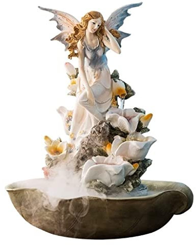 MEIZHITU Fontana Cascata Fontana da Tavolo Fontana da Tavolo Creativa Fontana per Interni in Resina Cascata Soggiorno Decorazione per la casa Fontana Regalo Decorazione Atmosfera Rilassante