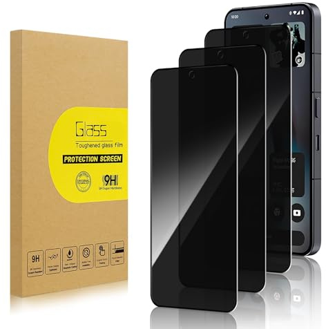Lokyoo 3 Pack Privacy Screen Protector for Nothing Phone（3）[Anti-Spy Tempered Glass], Ultra HD, Anti-Scratch, Bubble-Free, Easy Install 9H Protective Glass for Nothing Phone（3）
