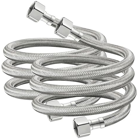 2 Stück Flexschlauch 3/8, 50cm Edelstahl Flexschlauch 3/8 Zoll