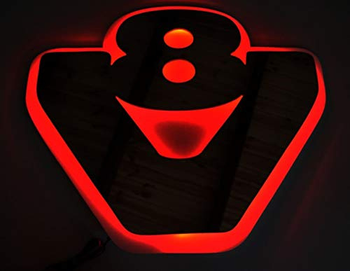 Plaque Lumineuse Rouge LED 3D 24 V - Argenté Mat - V8 - pour camions et camionneurs Scania - 540 x 460 mm